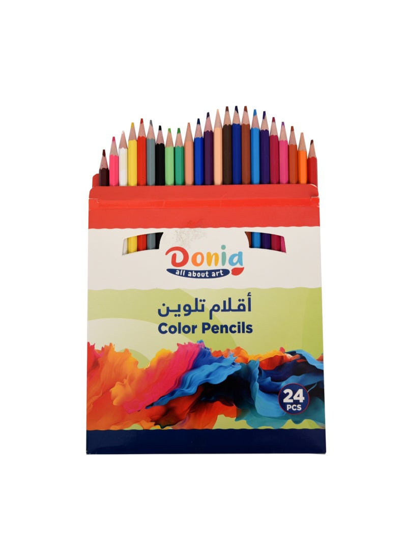 Donia 24-Color Pencils Set – Coloring Pencils for School Kids - Image 1