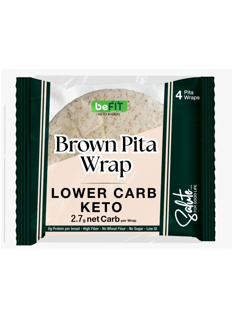 BeFit Keto Lower Carb Brown Pita Wrap (High Fiber, No Sugar, No Wheat Flour, Low GI) - Image 1