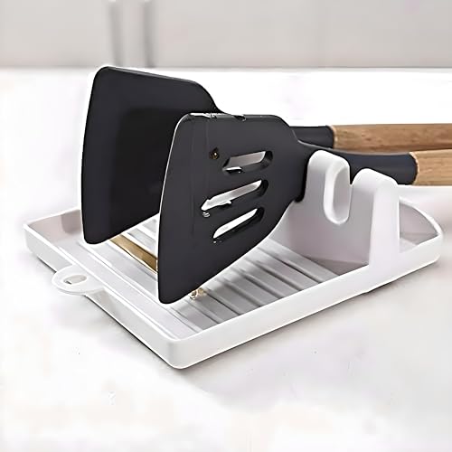 Upkaranwale 4 Slots Spoon Stand for Kitchen, Spoon Stand, Spoon Holder, Spatula Holder for Kitchen, Cutlery Stand, Cutlery Stand for Kitchen, Utensil Holder for Kitchen 1 Pcs White - Image 1