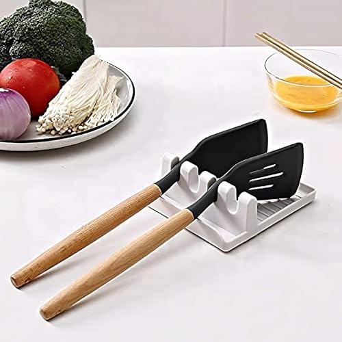 Upkaranwale 4 Slots Spoon Stand for Kitchen, Spoon Stand, Spoon Holder, Spatula Holder for Kitchen, Cutlery Stand, Cutlery Stand for Kitchen, Utensil Holder for Kitchen 1 Pcs White - Image 3