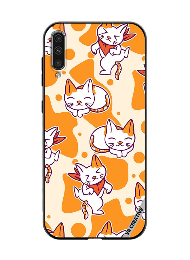 VR CREATIVE Protective Case Cover For Samsung Galaxy A50/A50s Chilling Cat Pattern Design Multicolour - Image 1