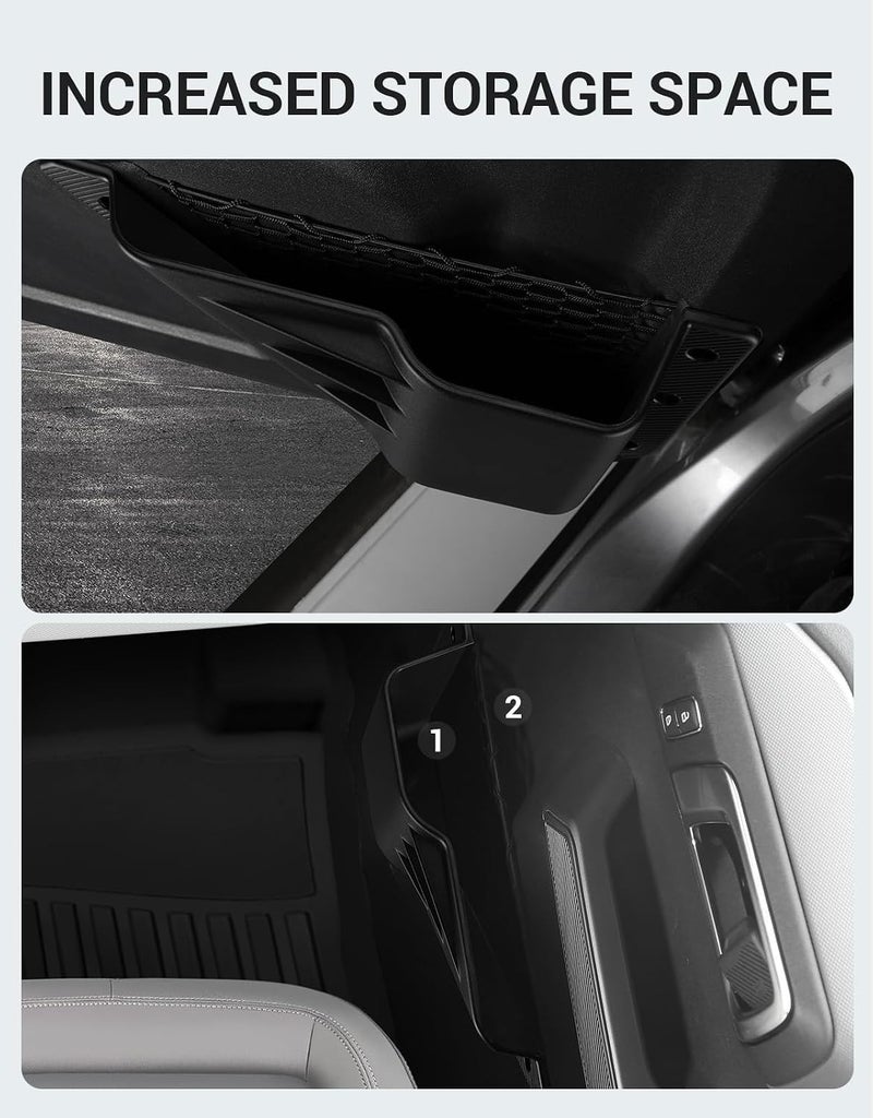 Ecarzo Front Storage Pockets Box for 2021-2023 Ford Bronco 4 Door Cup Holder Side Organizer Storage Expansion Interior Accessories 2 PCS - Image 3