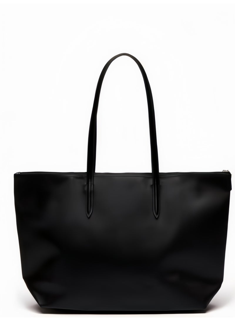 لاكوست حقيبة لاكوست نسائية L12.12 تصميم عصري متعددة الاستخدامات بسعة كبيرة، حقيبة يدوية أو على الكتف كبيرة الحجم بسحاب، حقيبة توت كبيرة باللون الأسود، المقاسات: 45 سم * 30 سم * 12 سم - Image 5