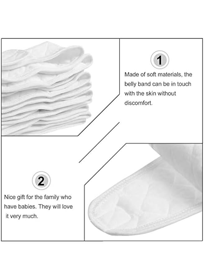 MOXO Newborn Baby Cotton Belly Band for Umbilical Cord Care 10 White - Image 3