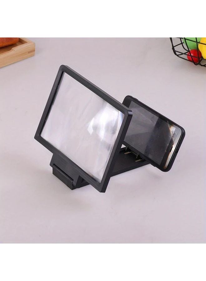 Black 3D HD TV Screen Amplifier Foldable Desktop Mobile Phone Bracket - Image 3