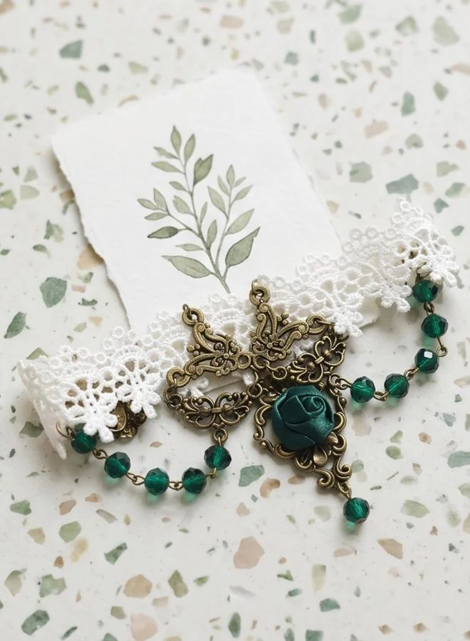 Take Two  Multi-Color Bead and Lace Details Cuff Bracelet for Women | Best Price UAE