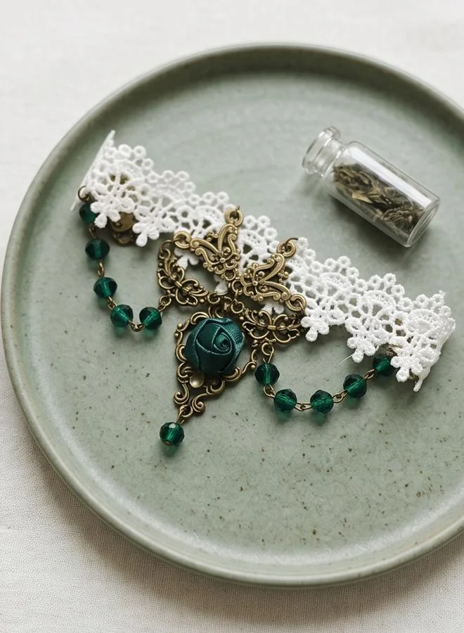 Take Two  Multi-Color Bead and Lace Details Cuff Bracelet for Women | Best Price UAE