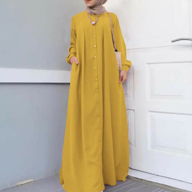 Elegant Loose Maxi Gown for Work Black - Image 5