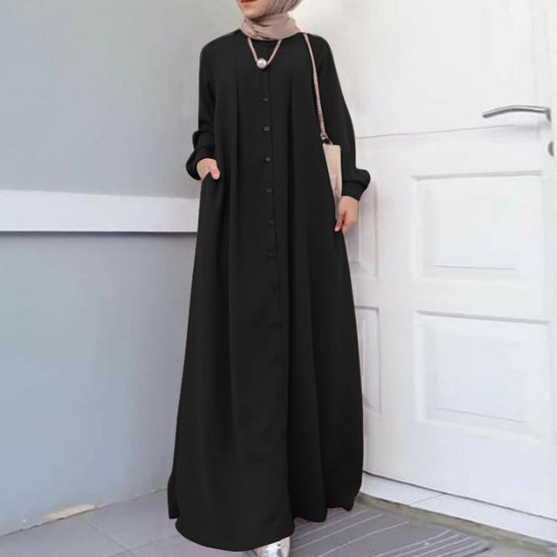 Elegant Loose Maxi Gown for Work Black - Image 1
