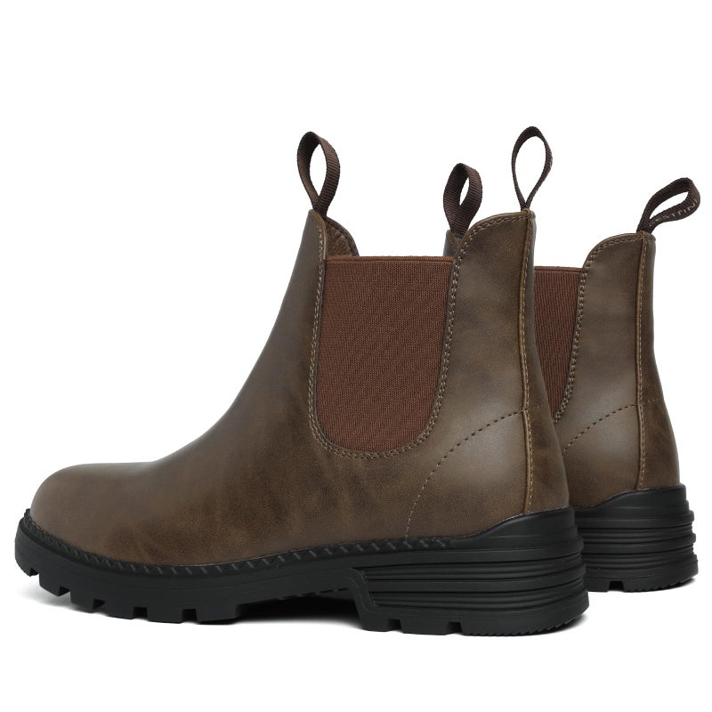 Cestfini Womens Slip On Chelsea Boots, Work Hiking Ankle Booties For Women Comfortable and Lightweight 7.5, Brown - Image 4