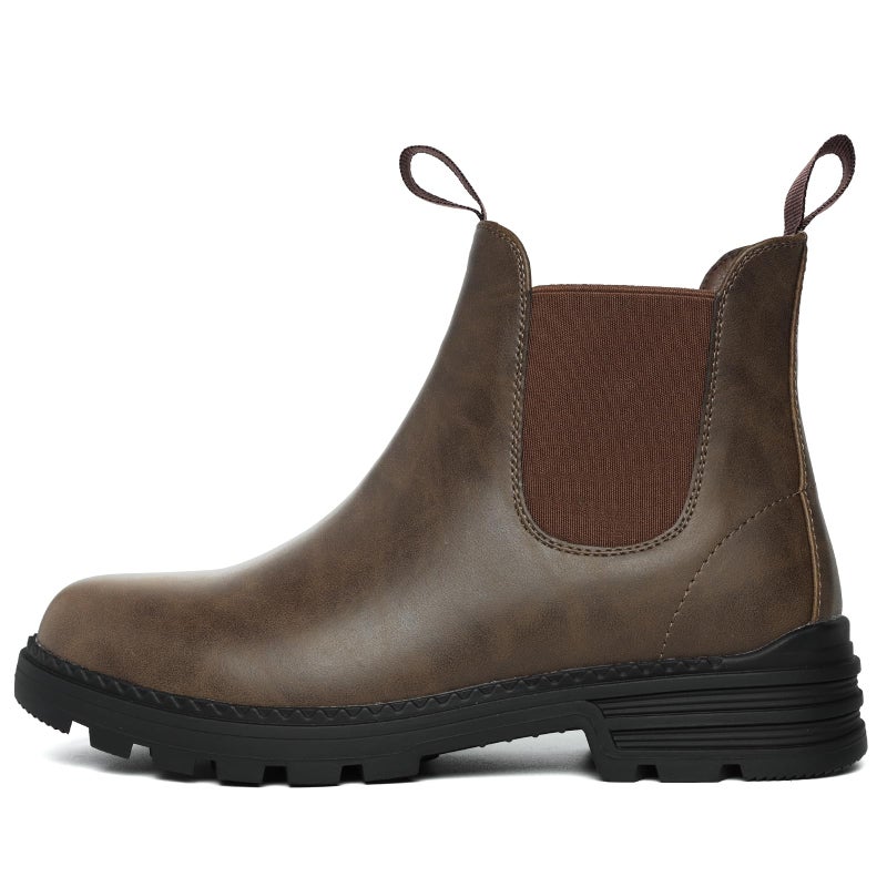 Cestfini Womens Slip On Chelsea Boots, Work Hiking Ankle Booties For Women Comfortable and Lightweight 7.5, Brown - Image 3