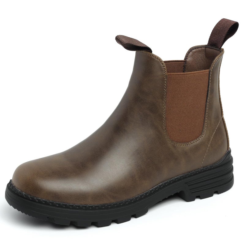 Cestfini Womens Slip On Chelsea Boots, Work Hiking Ankle Booties For Women Comfortable and Lightweight 7.5, Brown - Image 1