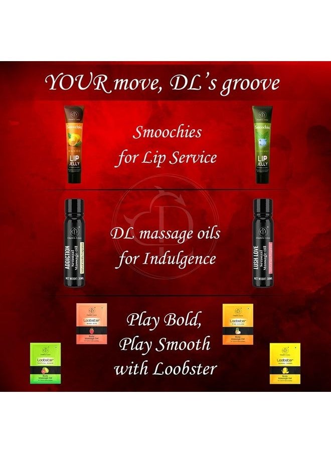 Dude's Love - Romance Box - Honeymoon Kit | Couples Sensual Kit - Intimate Gift | All Organic Edible Massage Oils, Edible Lip Balm, Edible Water-Based Glide Gel & Blind Fold | Fun Travel Kits for Lovers - Image 1