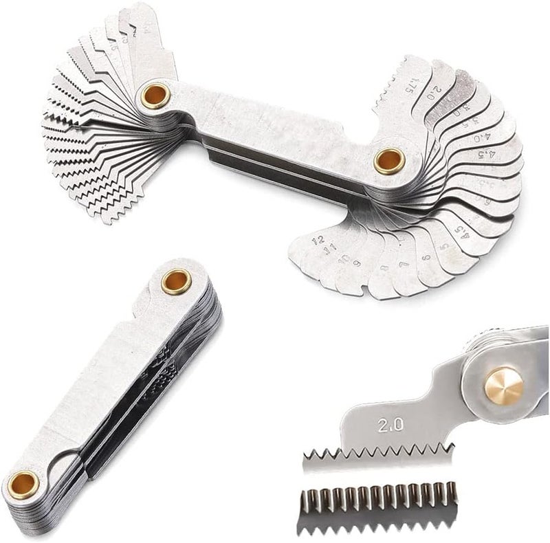 60 Degree Metric Thread Pitch Gauge Carbon Steel Gear Tooth Screw Measuring Tool - Image 4