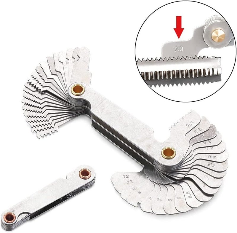 60 Degree Metric Thread Pitch Gauge Carbon Steel Gear Tooth Screw Measuring Tool - Image 3