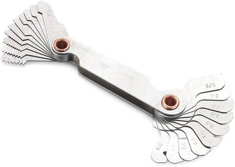 60 Degree Metric Thread Pitch Gauge Carbon Steel Gear Tooth Screw Measuring Tool - Image 1