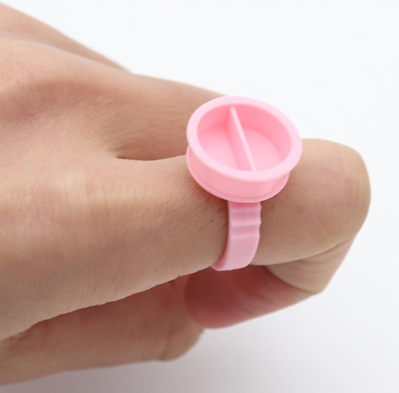 SHIELD PLUS Tattoo Inkcups Ring Makeup Glue Rings Tattoo Rings Cups Pigment Glue Holder Adhesive Makeup Rings Palette for Eyelash Extension Nail Art (Small undivided) (100) - Image 4