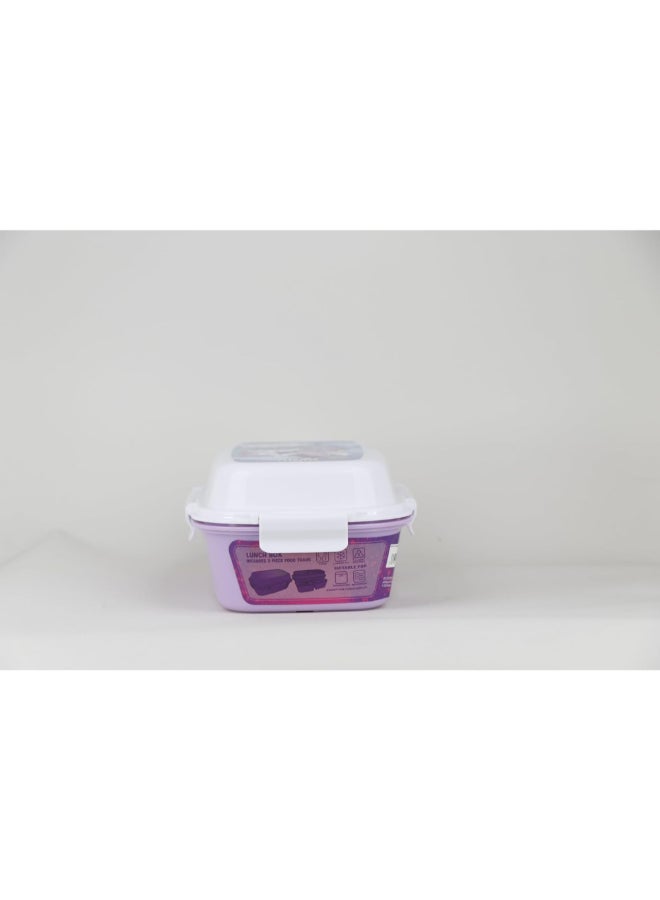SunCe My Little Pony 4-Clip Closure Lunch Box Purple and White 5.9 x 3.54 x 8.66 Inch SUNS-4404MLO  - Image 3