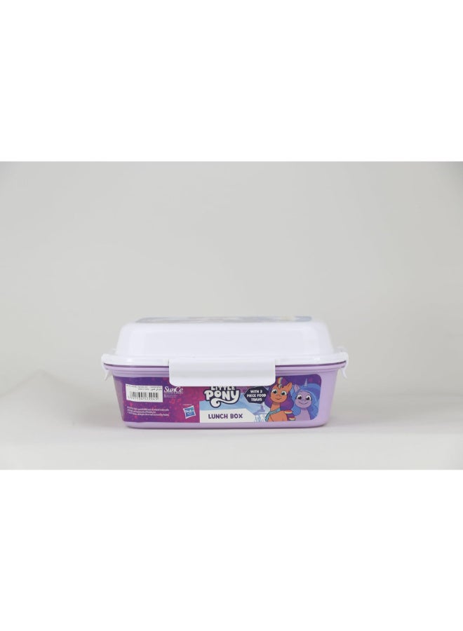 SunCe My Little Pony 4-Clip Closure Lunch Box Purple and White 5.9 x 3.54 x 8.66 Inch SUNS-4404MLO  - Image 2