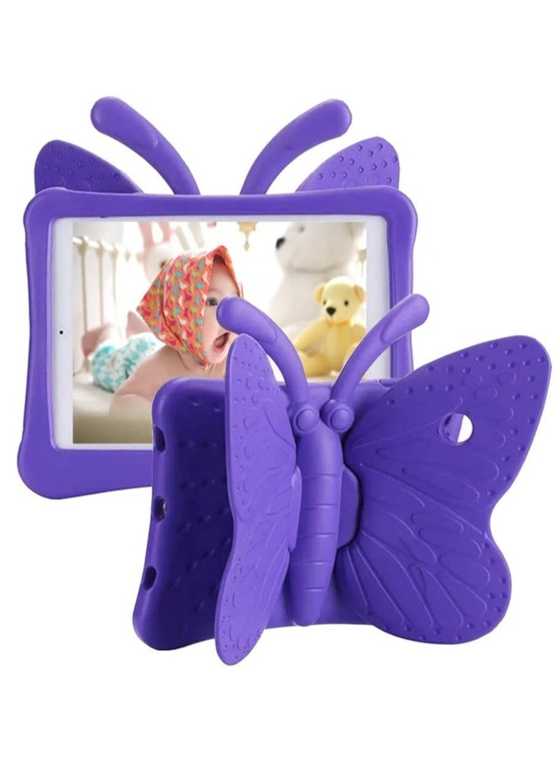 Raxoom iPad 6th Generation Case for Kids, iPad 9.7 Case, Light Weight Shockproof EVA Foam Protective Tablet Stand Cover Holder for Apple iPad Air/ Air 2 iPad 9.7 2017/ 2018 - Cute Butterfly, Purple - Image 1