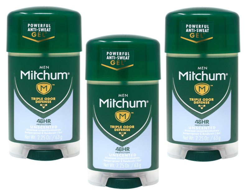 Mitchum Power Gel Antiperspirant Deodorant - Unscented - Net Wt. 2.25 OZ (63 g) - Pack of 3 - Image 1