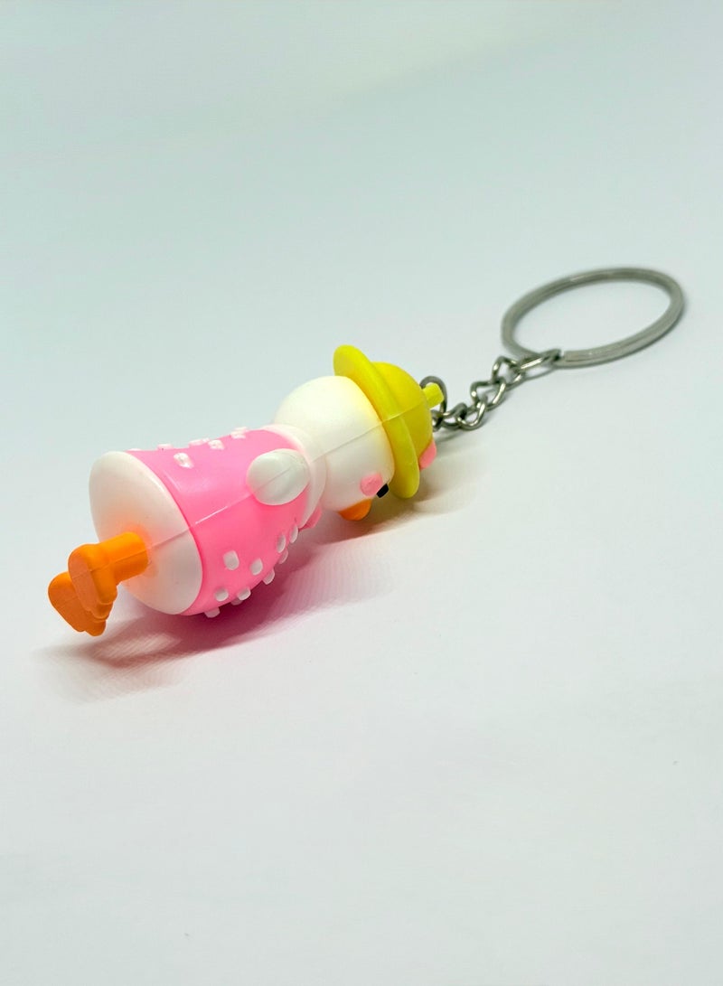 ميدالية مفاتيح كرتونية، ميدالية اطفال، ميدالية مضحكة طريفة، ميدالية للمفاتيح للبنات، تعليقة مفاتيح، تعليقة محفظة و شنطة ، مداليه تعليقه تتناسب مع الشنطة والمحفظة و سلسلة مفاتيح بشخصية كرتونية تناسب هدية لطيفة على شكل بطة بيضاء بلبس وردي جميل . - Image 5