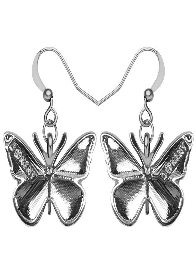 BONSNY Enamel Sweet Butterfly Gifts for Women Earrings Dangle Jewelry Novelty Funny Charms Accessories (Blue) - Image 5