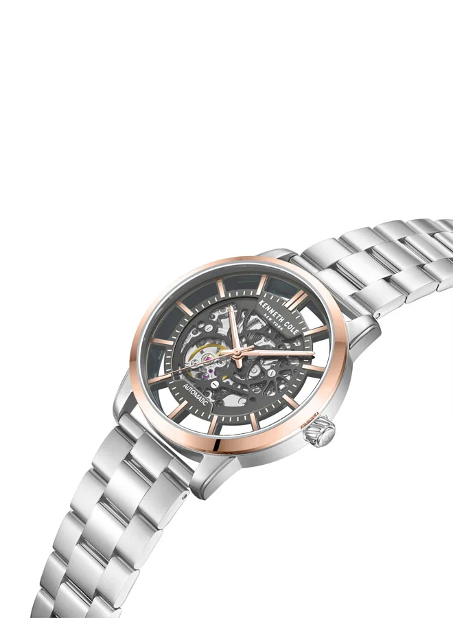 Kenneth Cole New York Kenneth Cole New York 44.5mm Automatic Men's Watch with Gunmetal Dial & Stainless Steel Bracelet
