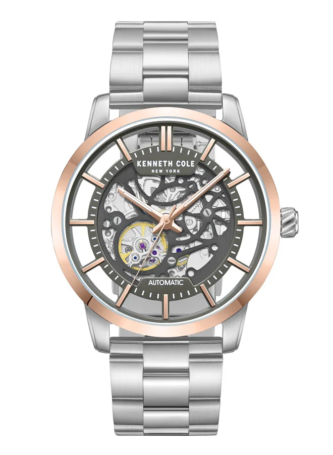 Kenneth Cole New York Kenneth Cole New York 44.5mm Automatic Men's Watch with Gunmetal Dial & Stainless Steel Bracelet