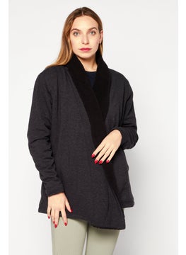 Eddie Bauer Women Long Sleeves Plain Cardigan, Black  - Image 1