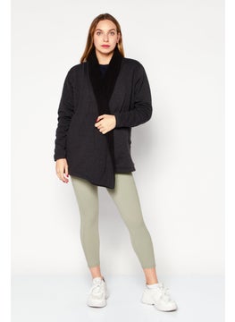 Eddie Bauer Women Long Sleeves Plain Cardigan, Black  - Image 4