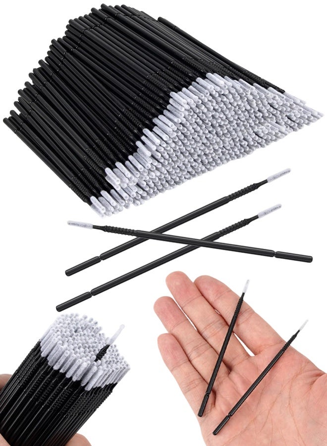 300 PCS Micro Applicator Brushes Applicator Microbrushes Disposable Black Micro Applicators Brushes With Longer Tips, Eye Extension Micro Make Up Mascara Brushes For Makeup, Eyelash Extensions - Image 1
