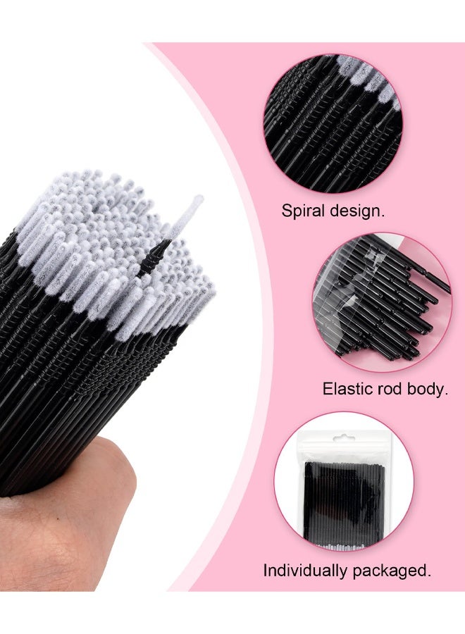 300 PCS Micro Applicator Brushes Applicator Microbrushes Disposable Black Micro Applicators Brushes With Longer Tips, Eye Extension Micro Make Up Mascara Brushes For Makeup, Eyelash Extensions - Image 3