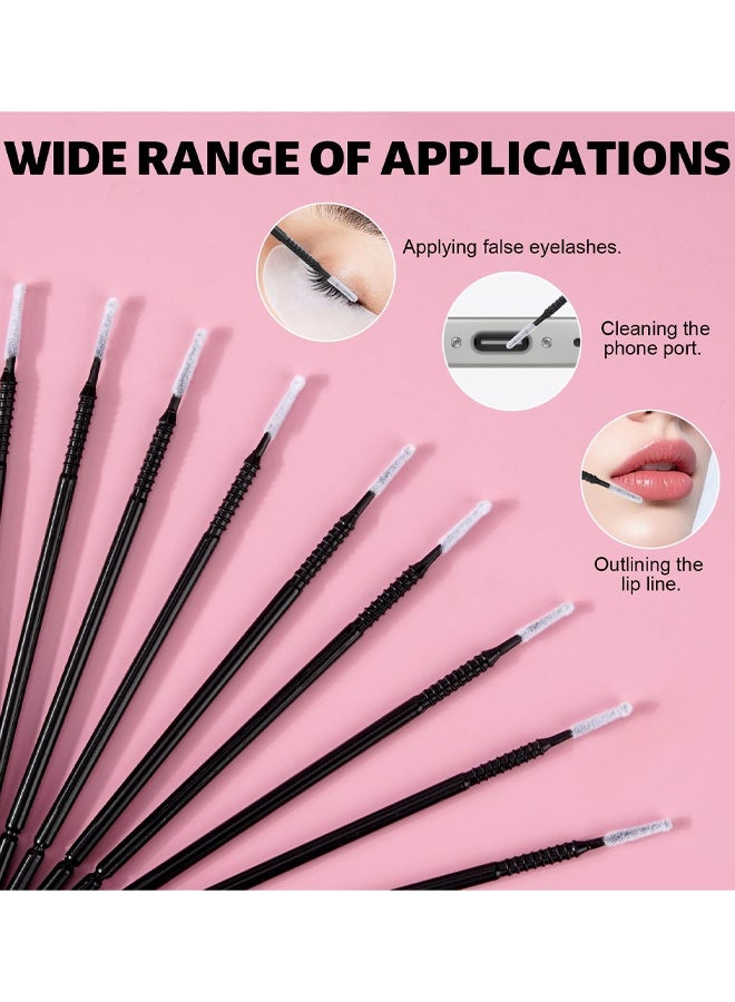 300 PCS Micro Applicator Brushes Applicator Microbrushes Disposable Black Micro Applicators Brushes With Longer Tips, Eye Extension Micro Make Up Mascara Brushes For Makeup, Eyelash Extensions - Image 4