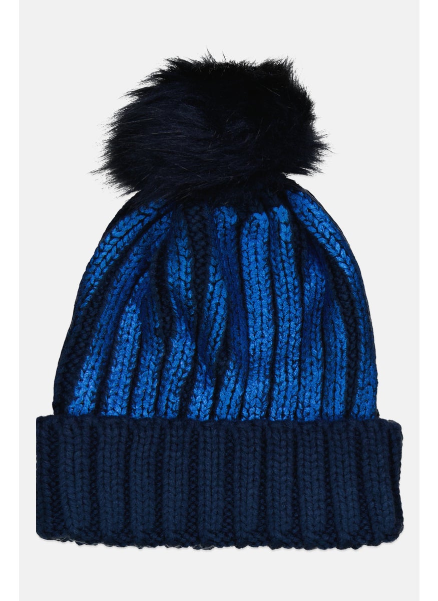 Body Glove Women Textured Pom Pom Beanie, Naby  - Image 1
