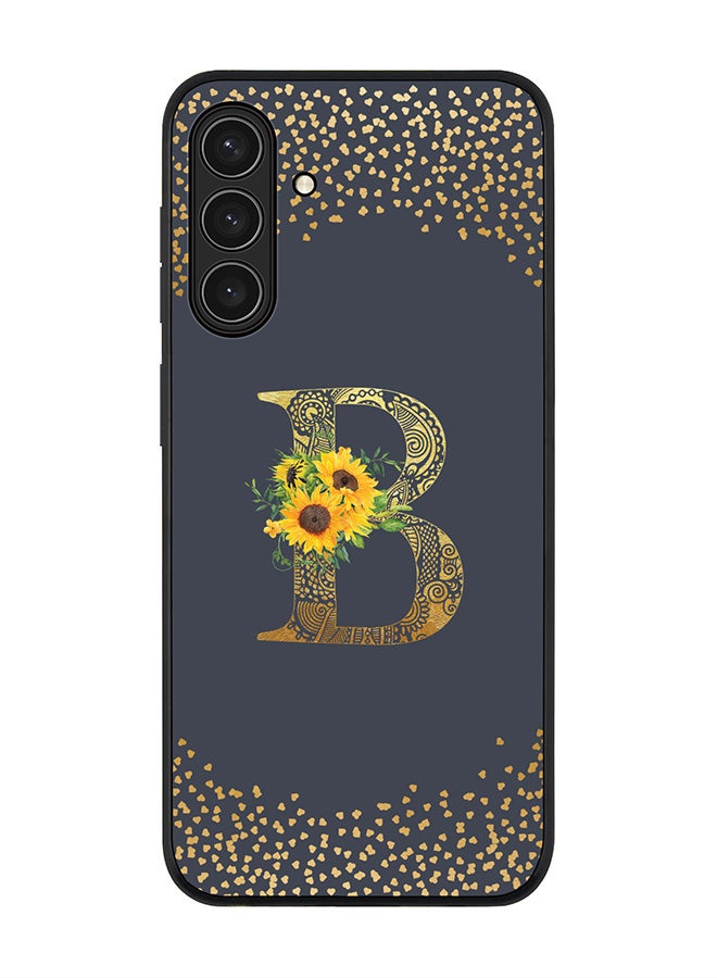 For Samsung Galaxy A17 / A17 4G Case,Slim fit Camera Protection, Shockproof Thin Phone cover  - Custom Floral Monogram - B  (Grey )