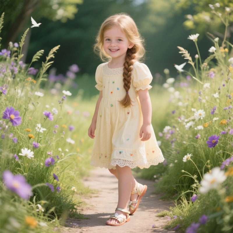 Otter MOMO Toddler/Little Girls Open Toe Summer Gold Sandals Flower Girl Shoes Size 6 - Image 2
