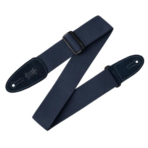 Levy's Leathers MC8-NAV 2" cotton guitar strap with suede ends and tri-glide adjustment. Adjustable to 58", Navy - Image 1