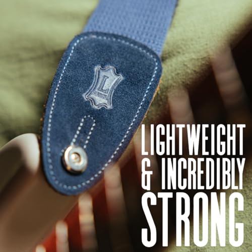 Levy's Leathers MC8-NAV 2" cotton guitar strap with suede ends and tri-glide adjustment. Adjustable to 58", Navy - Image 4
