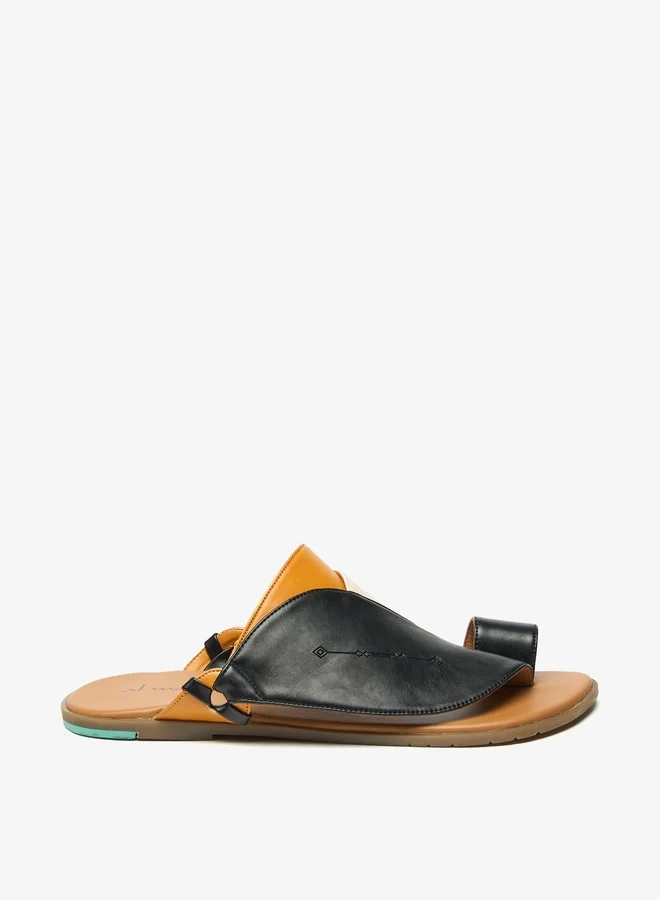 Al Waha Men Colourblock Slip-On Arabic Sandals with Toe Loop Detail
