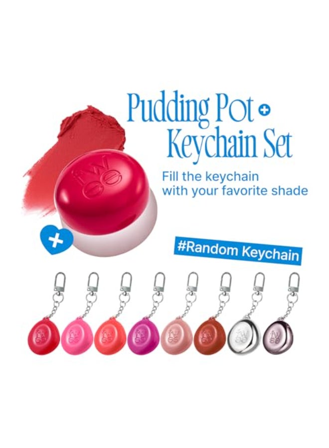 fwee Blurry Pudding Pot Keychain SET Airbrushed Blush Lip Buildable Pigment Longlasting Lightweight Easy to Blend Natural Soft Matte Finish Makeup Like Light Pink 017 oz - Image 3
