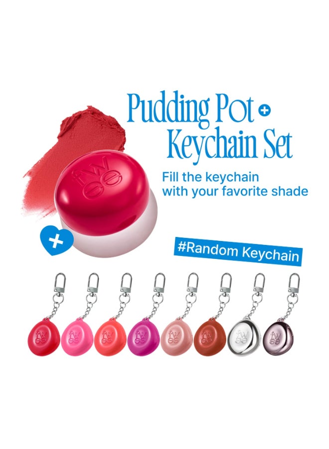 fwee Blurry Pudding Pot Keychain SET Airbrushed Blush Lip Buildable Pigment Longlasting Lightweight Easy to Blend Natural Soft Matte Finish Makeup Like Light Pink 017 oz - Image 4