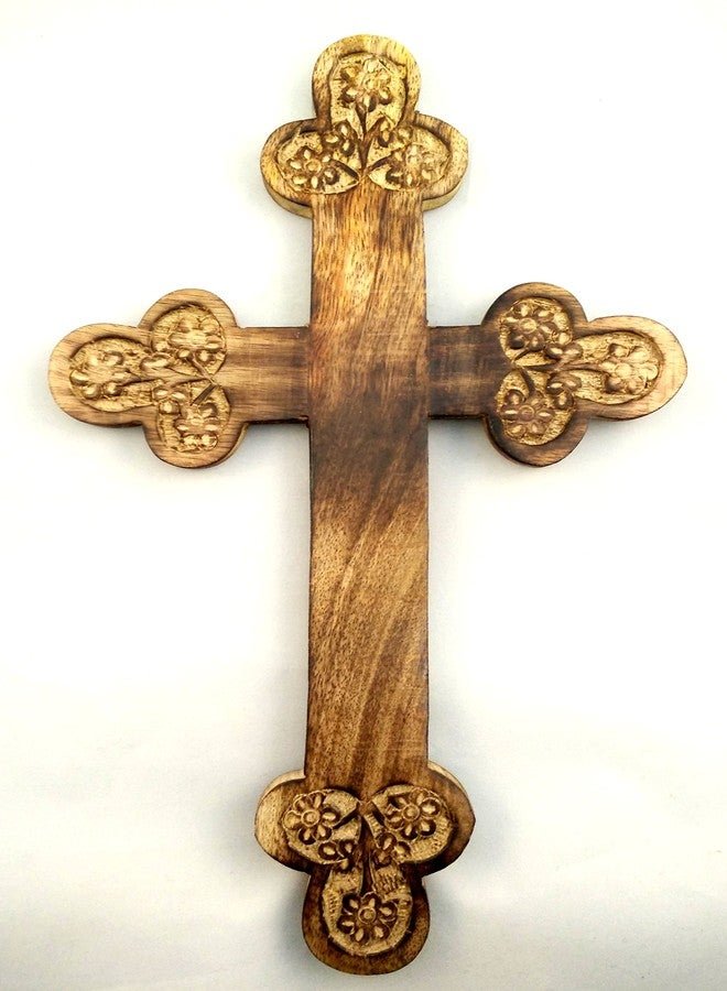 Iconsgr Handmade Christian Greek Orthodox Wood Carved Cross / 1a - Image 1