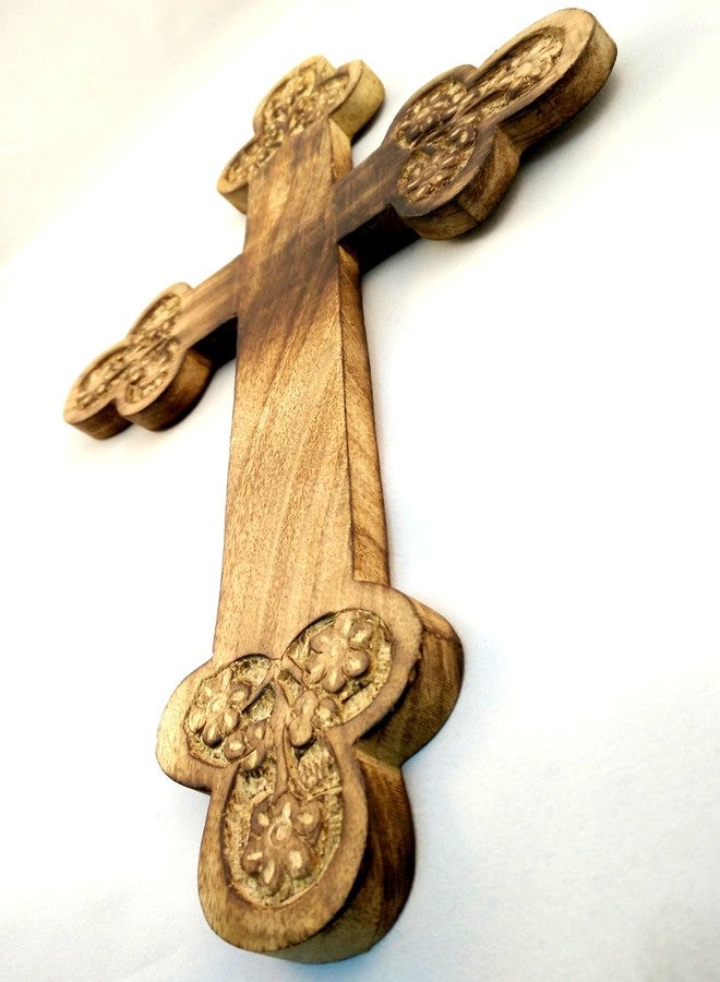 Iconsgr Handmade Christian Greek Orthodox Wood Carved Cross / 1a - Image 5