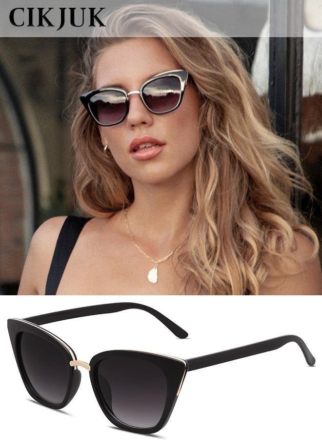 CIKJUK Luxury Design Sunglasses Men Women Cat Eye Men's Women's Sunglass Premium Sun Glasses Fashion Mens Sun Glas UV400 Protection Sun Glas Black - Image 1