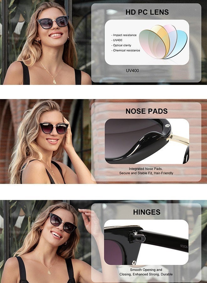 CIKJUK Luxury Design Sunglasses Men Women Cat Eye Men's Women's Sunglass Premium Sun Glasses Fashion Mens Sun Glas UV400 Protection Sun Glas Black - Image 5