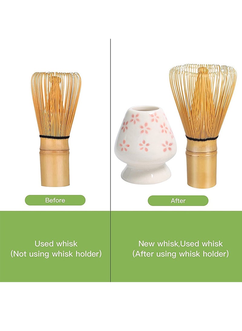 Uwals 3-Piece Matcha Green Tea Whisk, Matcha Stirrer Bamboo Spoon with Hook Matcha Brush Placeer Set - Image 3