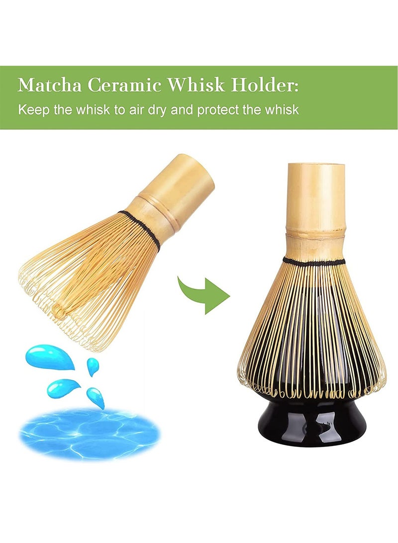 Uwals 3-Piece Matcha Green Tea Whisk, Matcha Stirrer Bamboo Spoon with Hook Matcha Brush Placeer Set - Image 4