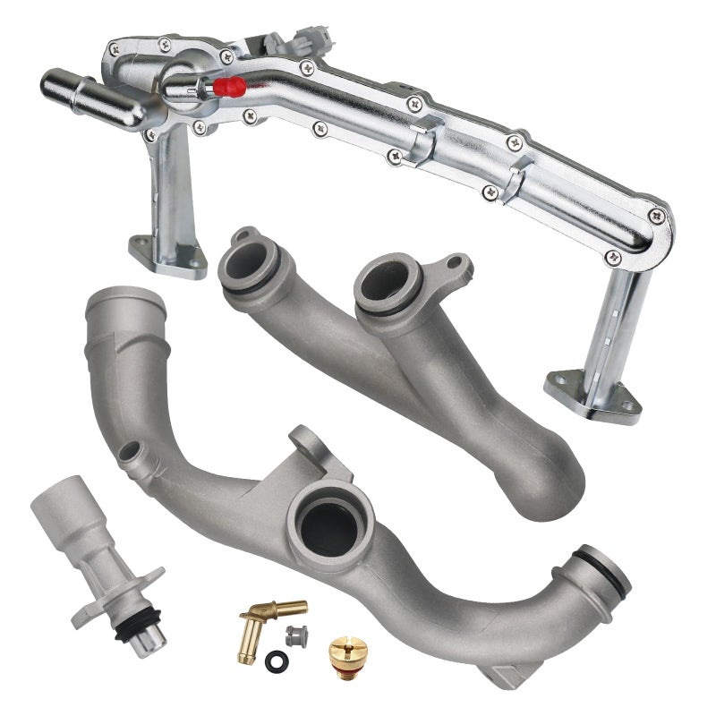 omoZone Upgraded Metal Coolant Water Pipe System Kit Compatible with Land Rover Range Rover Sport LR4Jaguar XF XJ XE 30L V6 Replaces LR075991 LR092992 LR028136 LR049990