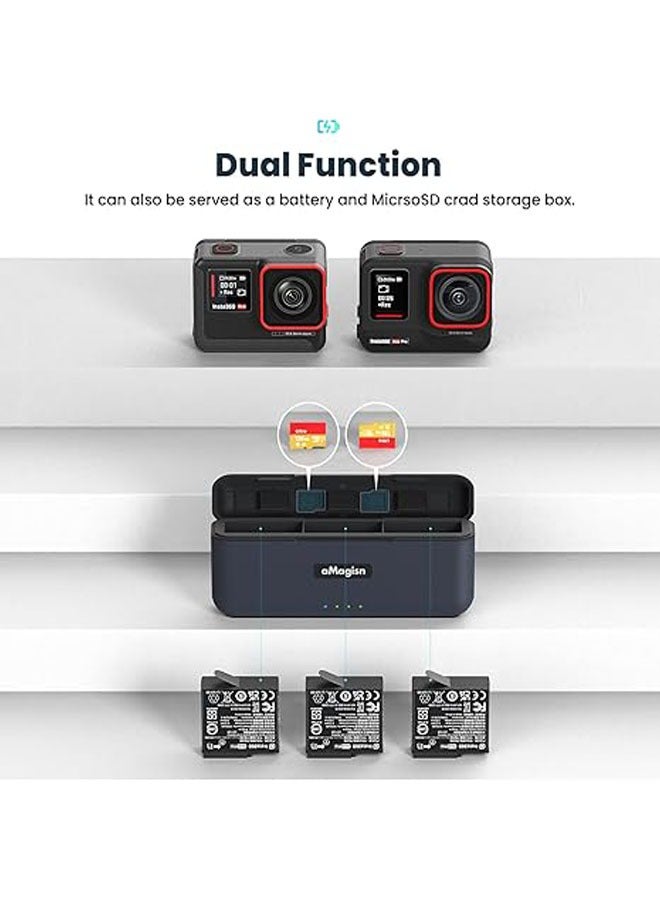 General Insta360 Ace Pro/Ace Fast Charging Hub, Fast Portable 3-Channel Battery Charging Storage Station  - Image 4